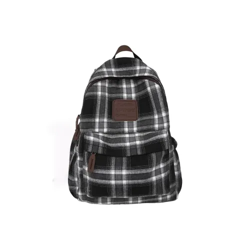 BGAY Шерстяной рюкзак стандартный унисекс черный и белый в клетку