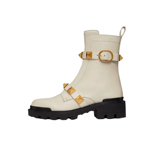 Valentino Roman Stud Botильоны 4CM Женские Бежевые