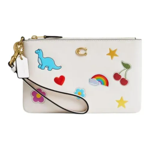 COACH Essential Коровья кожа Клатч Маленький Женский Белый