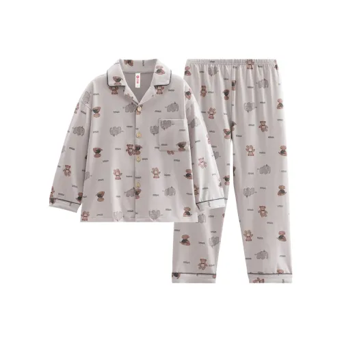 FENTENG Детская пижама для мальчиков весна и осень 100% хлопок длинный рукав для подростков милый мультяшный стиль