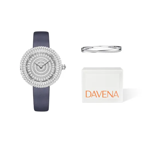 DAVENA Кварцевый Movement Женские Часы из коллекции POSSESSION, 39мм*39мм*12мм, Серебряные