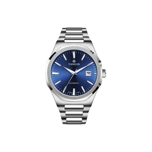 TANGIN Junis Collection Автоматический Механический Механизм Мужские Часы Часы 41 мм 41 Синий Циферблат