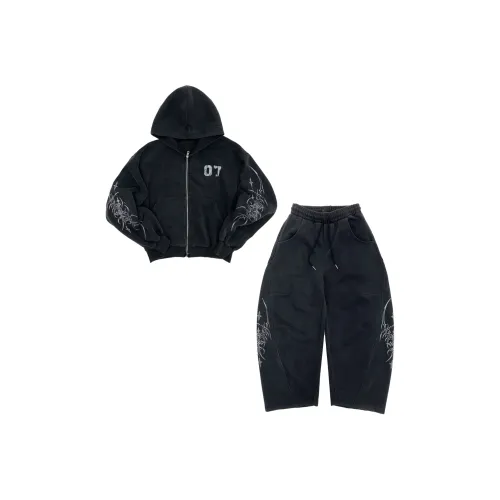 POWXV Черный Спортивный костюм с толстовкой для женщин