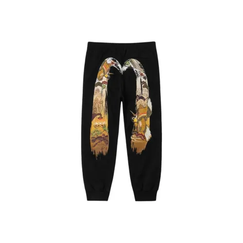 EVISU Черные Мужские Повседневные Штаны