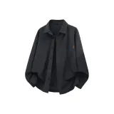 [Линия Вельвет Дышащий] Темно-серый (B Good Удача Comes to Логотип на груди)