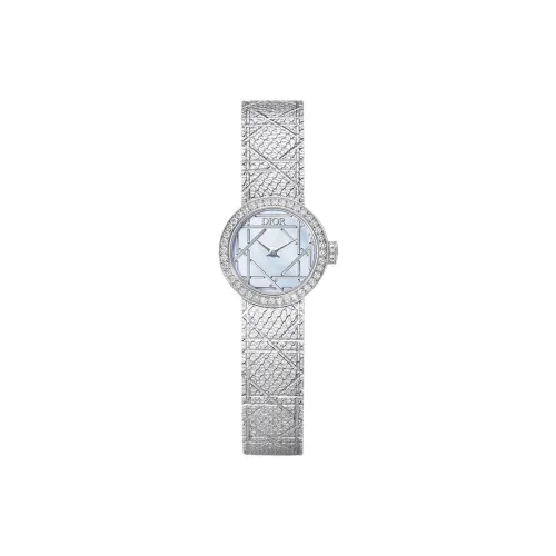 DIOR LA D DE DIOR Collection Женские часы Кварцевый механизм Ремешок из нержавеющей стали 19 мм Серебристый циферблат