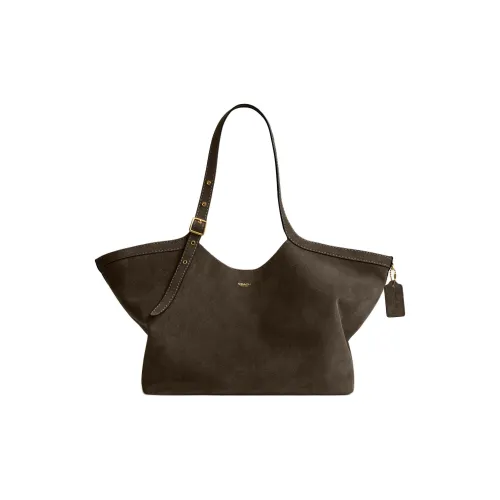 COACH Gramercy Спилок Коровьей Кожи Тоут Сумка Сумка для покупок Сумка через плечо Большая Женская Оливково-Зеленая