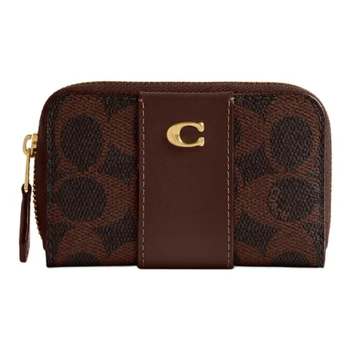 COACH Картхолдер из искусственной кожи маленький женский кленовый коричневый