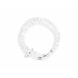 Браслет с бусинами из карпа кои, двухслойный [Белый]