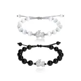 Благоприятный Браслет с животными, обсидианом и стеклом, с узором "Кошачий глаз"