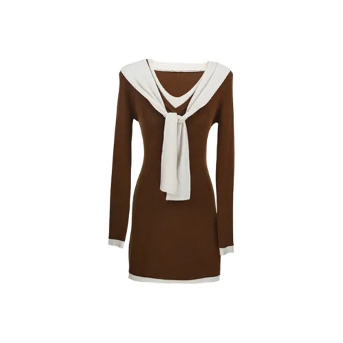 POPO.INFO Длинное платье с длинными рукавами женское