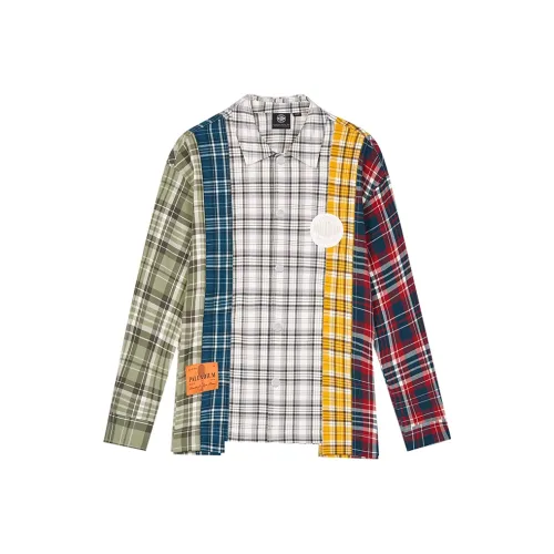 Палладий Синий Серый Хаки Клетка Унисекс Рубашки