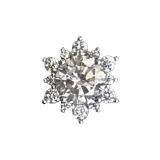 Серьги-гвоздики "Снежинка" -- Белый (Одиночный)