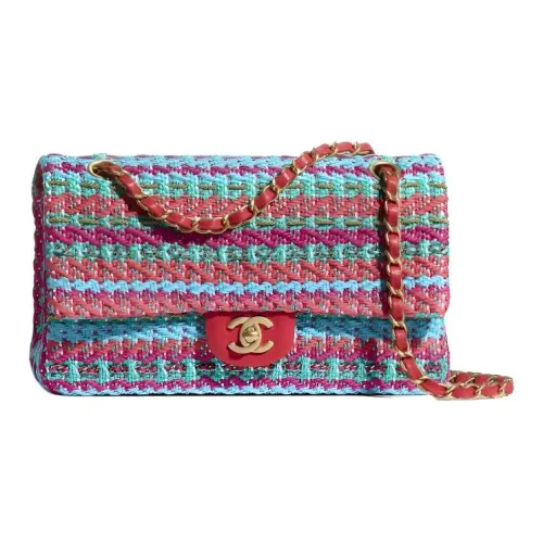 CHANEL Логотип Сумка через плечо Женская Красная Персиково-красная Синяя