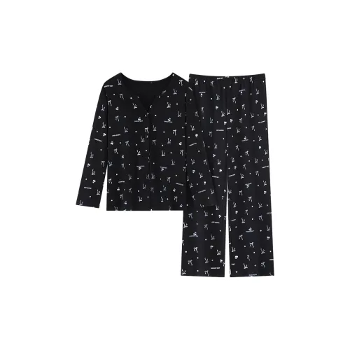 MADALLO Черный Женский Пижамный Комплект