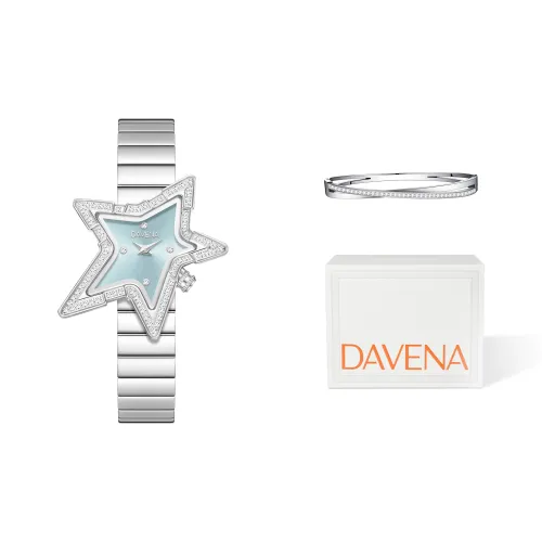 DAVENA Free Time Series Австрийский кристалл кварцевый механизм ремешок из нержавеющей стали ледяной синий кварц