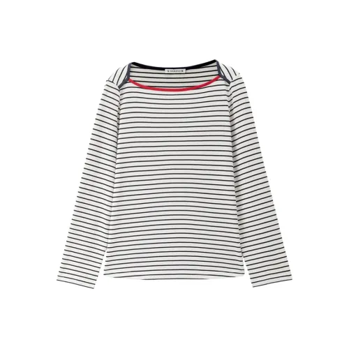 Giordano 01 Многоцветные полосы Узор Женские T-рубашки