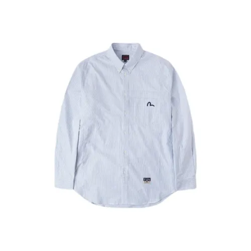 EVISU Темно-синие рубашки с полосами для мужчин