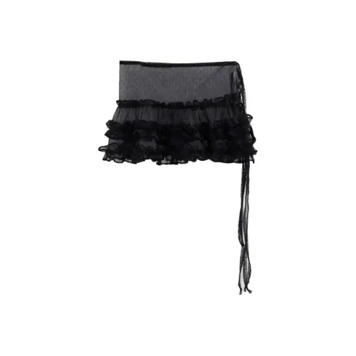 LOWEAR Юбка с оборками и запахом повседневная короткая женская