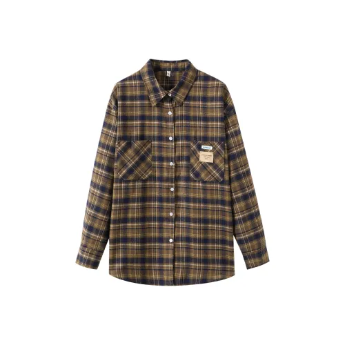 DDXZXIZI Коричневый Женские Рубашки