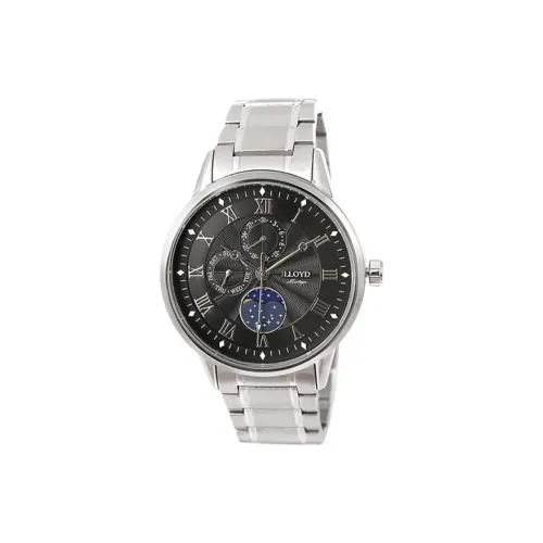 Lloyd Кварцевый механизм стальной ремешок часы 41 мм черный циферблат мужские часы