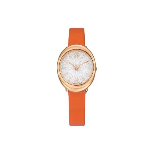 Swarovski Imber Women's Watch Кварцевый механизм Корова Кожа Ремешок 24*26,3mm Серебристый циферблат
