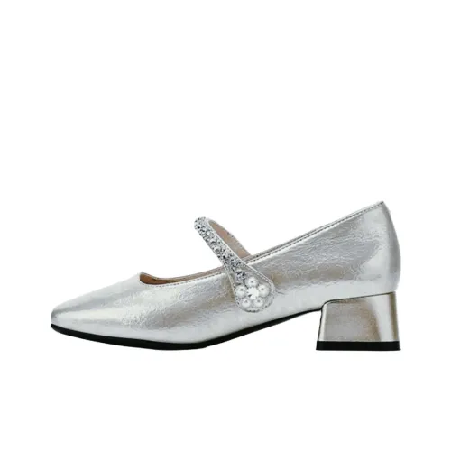 Wuji Грубый каблук Мэри Джейн Женские туфли