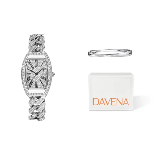 DAVENA Shining Adventure Collection Кварцевый механизм Тонно Нержавеющая сталь Ремешок Часы Женские Серебристый циферблат