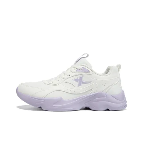 XTEP Амортизаторы Shock Abrasion Resistant Slip Resistant Низкий Топ Casual Женские Парусный Белый Пион Фиолетовый