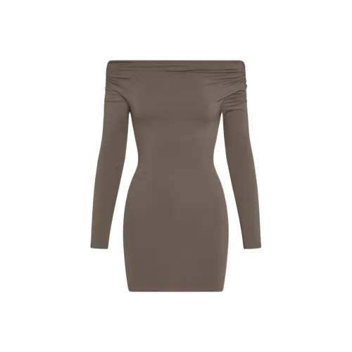 Khy FW25 Off The Плечо Мини Платье Длинный Рукав Платье Женские