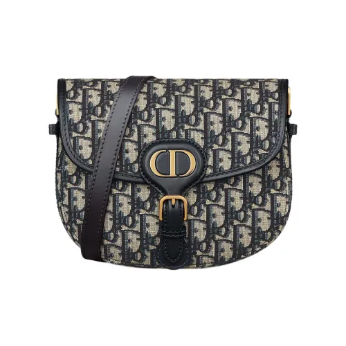 DIOR Bobby Хлопок Плечо Сумка Средний Женский Синий