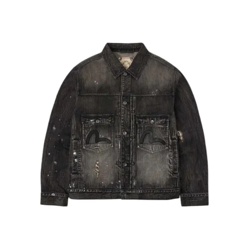 EVISU Denim Черный Мужской Джинсовая Куртка