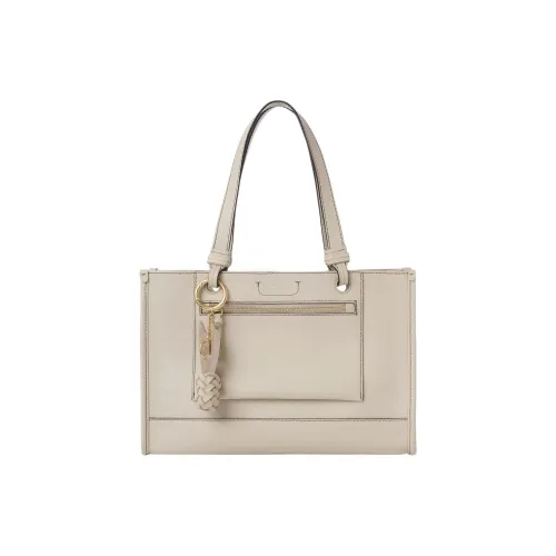 See By Chloe Cecilya Коровья кожа крупнозернистая текстура сумка-тоут сумка для покупок сумка через плечо женская бежевая