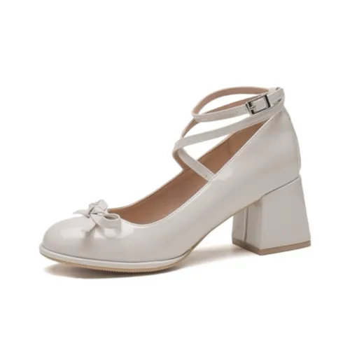 NX DOUGHNUT Грубый каблук Туфли Мэри Джейн Женские