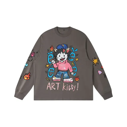 EeeeArtmonster Длинный рукав T-рубашка Базовый слой Унисекс