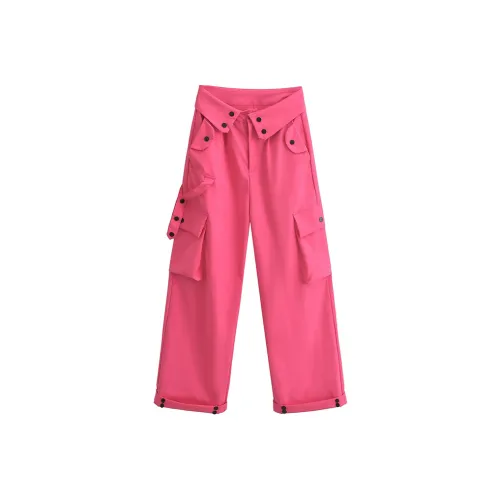 Cozy Home Pink Red Women's Casual Pants Cozy Home Розовые Красные Женские Повседневные Брюки