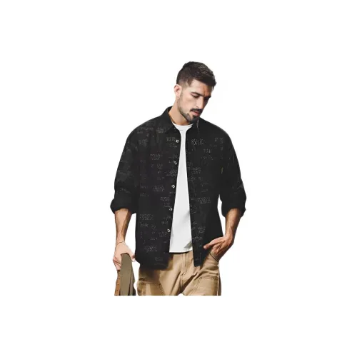 MUMUTU Мужские черные рубашки