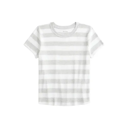 Hollister Серый Белый Женские T-рубашки