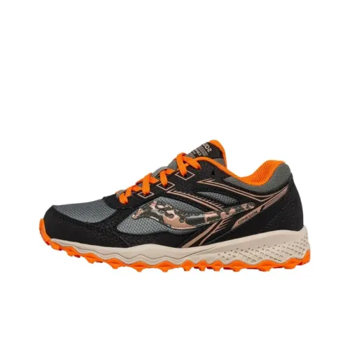 Saucony Cohesion TR14 Lace Cohesion Low Топ Детские беговые кроссовки Черный и оранжевый Подростки