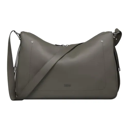 DIOR Телячья кожа Сумка-хобо Сумка через плечо Большая Мужская Серый