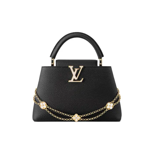 LOUIS VUITTON Capucines Коровья кожа Сумка Маленькая Женская Черная