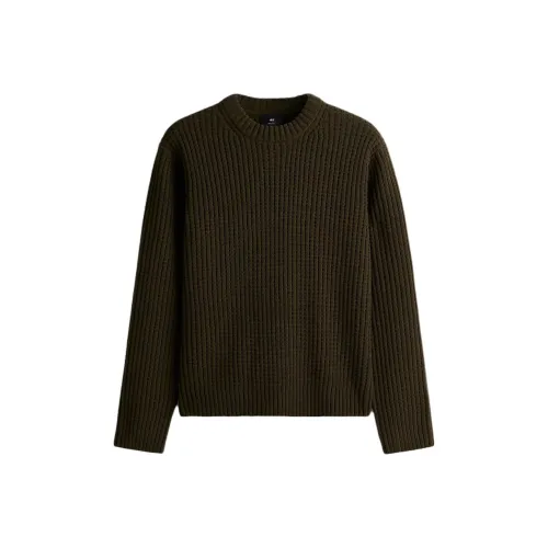 H M Темный хаки зеленый мужской свитеры