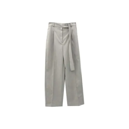 LOWEAR Два пуговицы ремень брюки Tuck повседневные женские