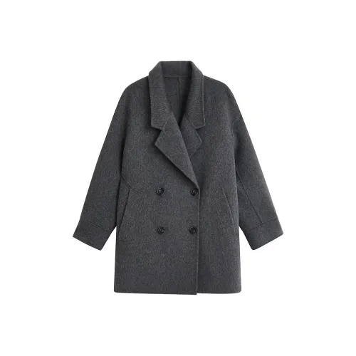 Inman Толстый Текстура Теплоизоляционный Элегантность TREASURE Похудение Доступный Шерстяной Мода ATMOSPHERE Пальто Женские