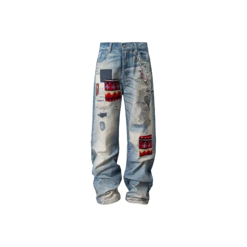 YADcrew Blue Unisex Jeans YADcrew Синий Унисекс Джинсы