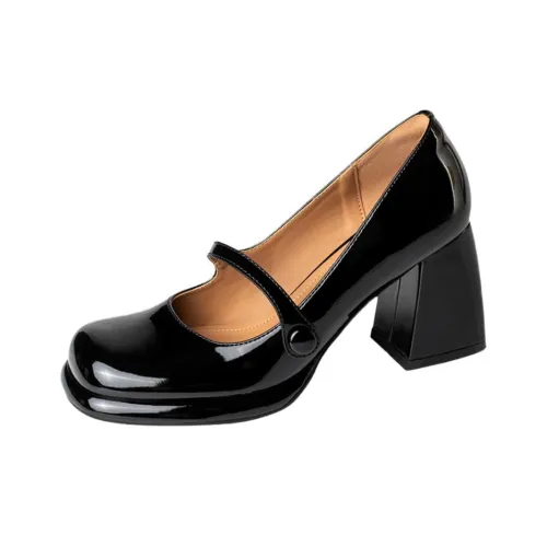 Wuji Грубый каблук Мэри Джейн туфли 7,5 см женские