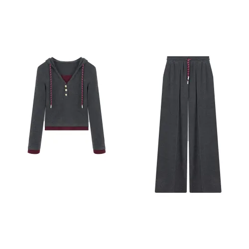 POWXV Серый Унисекс Свитшот Комплекты