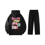 Чёрный топ + чёрные штаны (с флисовой подкладкой)