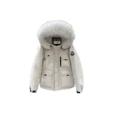 Экрю + Съемный меховой воротник