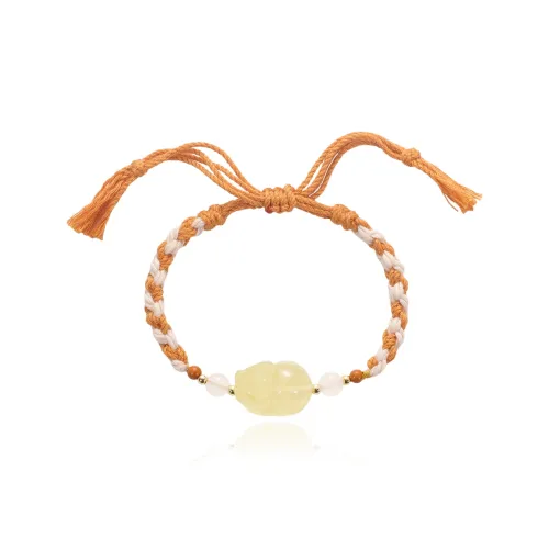 Kelanxi Искусственный цитрин браслет с шнурками Женские